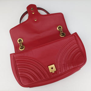 Vintage Gucci GG Marmont Red Leather 443497 shoulderbag | stylenewstar