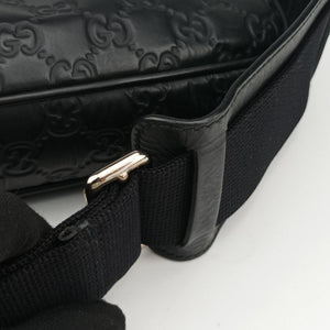 Pre-owned Gucci Guccissima Briefcase Business Black Leather 328937 shoulderbag | stylenewstar