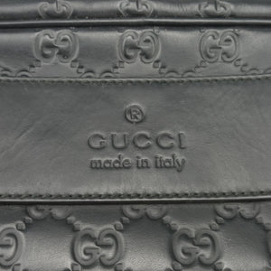 Pre-owned Gucci Guccissima Briefcase Business Black Leather 328937 shoulderbag | stylenewstar