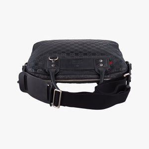 Pre-owned Gucci Guccissima Briefcase Business Black Leather 328937 shoulderbag | stylenewstar
