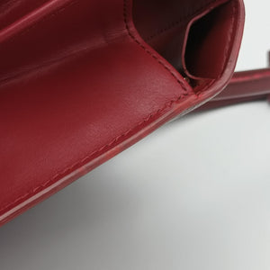 Pre-owned Delvaux Brillon MM Bordeaux leather shoulderbag | stylenewstar