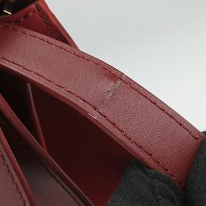Pre-owned Delvaux Brillon MM Bordeaux leather shoulderbag | stylenewstar