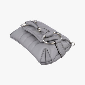 Pre-owned Gucci Horsebit Grey Leather 764339 shoulderbag | stylenewstar