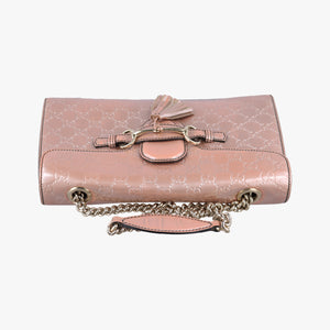 Pre-owned Gucci Emily Pink Patent Leather 295402 shoulderbag | stylenewstar