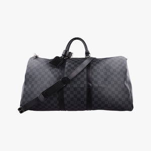 Pre-owned Louis Vuitton Keepall Bandouliere 45 Noir Damier Graphite N41418 shoulderbag | stylenewstar