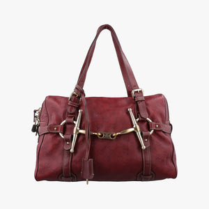 Pre-owned Gucci Bridal Bit Red Leather 163290 handbag | stylenewstar