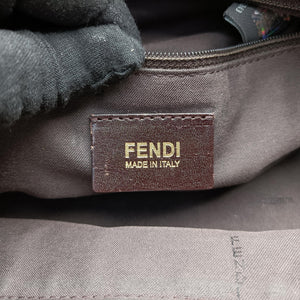 Pre-owned Fendi Mia Flap Brown canvas 8BR614 shoulderbag | stylenewstar
