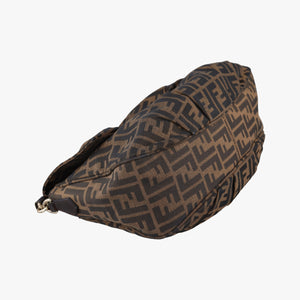 Pre-owned Fendi Mia Flap Brown canvas 8BR614 shoulderbag | stylenewstar