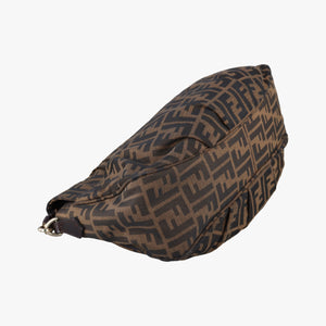 Pre-owned Fendi Mia Flap Brown canvas 8BR614 shoulderbag | stylenewstar