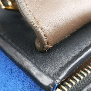 Pre-owned Celine Trapeze Brown×Black×Blue Suede × leather shoulderbag | stylenewstar
