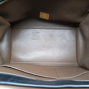 Pre-owned Celine Trapeze Brown×Black×Blue Suede × leather shoulderbag | stylenewstar