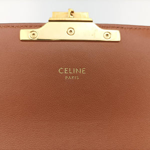 Pre-owned Celine Claude Triomphe Brown PVC coated canvas shoulderbag | stylenewstar