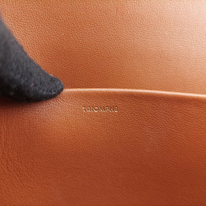 Pre-owned Celine Claude Triomphe Brown PVC coated canvas shoulderbag | stylenewstar