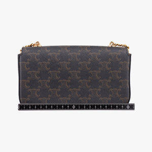 Pre-owned Celine Claude Triomphe Brown PVC coated canvas shoulderbag | stylenewstar