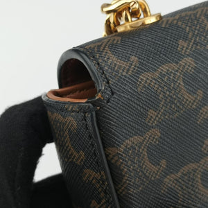 Pre-owned Celine Claude Triomphe Brown PVC coated canvas shoulderbag | stylenewstar