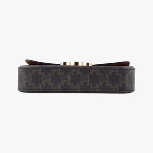 Pre-owned Celine Claude Triomphe Brown PVC coated canvas shoulderbag | stylenewstar