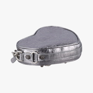 Vintage Balenciaga Heart mini Silver Lambskin shoulderbag | stylenewstar