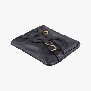 Pre-owned Yves Saint Laurent Vavin Black Leather 150273 shoulderbag | stylenewstar