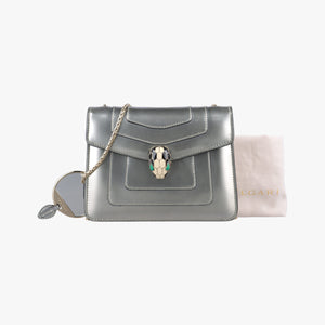 Pre-owned Bvlgari SERPENTI FOREVER Silver Enamel shoulderbag | stylenewstar