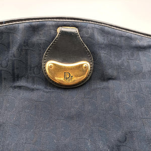 Pre-owned Christian Dior Trotter Navy Oblique Jacquard Canvas × Leather shoulderbag | stylenewstar