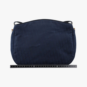 Pre-owned Christian Dior Trotter Navy Oblique Jacquard Canvas × Leather shoulderbag | stylenewstar
