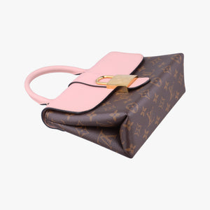 Secondhand Louis Vuitton LOCKY BB Brown×ROSE POUDRE Monogram Canvas×calf leather M44080 shoulderbag | stylenewstar