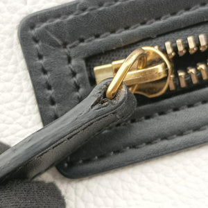Pre-owned Celine Luggage nano Shopper Beige×white×black Leather shoulderbag | stylenewstar