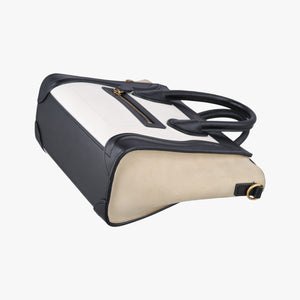 Pre-owned Celine Luggage nano Shopper Beige×white×black Leather shoulderbag | stylenewstar