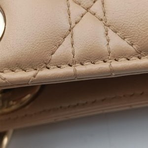Pre-owned Christian Dior Lady Dior Beige lambskin shoulderbag | stylenewstar