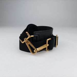 Pre-owned Gucci Sherry (Web) Black Leather 429036 shoulderbag | stylenewstar