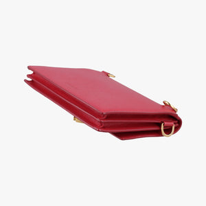 Pre-owned Prada heart lock Red Saffiano Leather shoulderbag | stylenewstar
