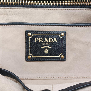 Pre-owned Prada Soft Shopping Black Leather shoulderbag | stylenewstar