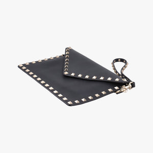 Vintage Valentino Rockstud Envelope Wallet Black leather shoulderbag | stylenewstar