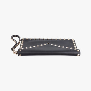 Vintage Valentino Rockstud Envelope Wallet Black leather shoulderbag | stylenewstar