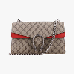Pre-owned Gucci Dionysus beige×red PVC coated canvas×suede 400249 shoulderbag | stylenewstar