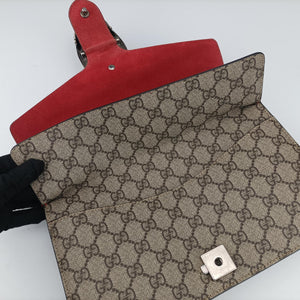 Pre-owned Gucci Dionysus beige×red PVC coated canvas×suede 400249 shoulderbag | stylenewstar