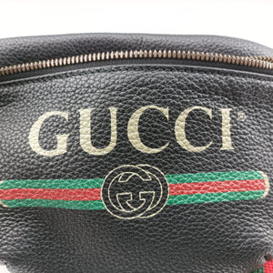 Pre-owned Gucci Print Black Leather 527792 bum bag/waist bag | stylenewstar