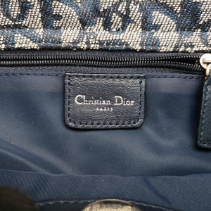 Pre-owned Christian Dior Trotter Navy Jacquard shoulderbag | stylenewstar