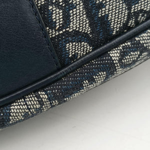 Pre-owned Christian Dior Trotter Navy Jacquard shoulderbag | stylenewstar