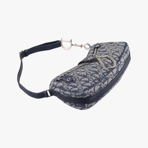 Pre-owned Christian Dior Trotter Navy Jacquard shoulderbag | stylenewstar