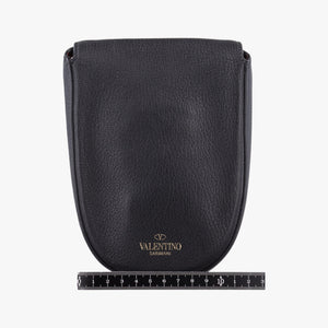 Pre-owned Valentino VRING Black Leather shoulderbag | stylenewstar