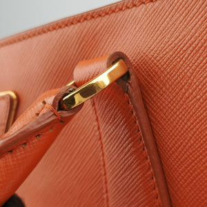 Pre-owned Prada Galleria Orange SAFFIANO Leather BN1844 handbag | stylenewstar