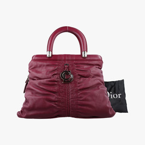 Pre-owned Christian Dior Karenina Burgundy lambskin handbag | stylenewstar