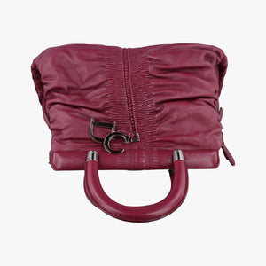 Pre-owned Christian Dior Karenina Burgundy lambskin handbag | stylenewstar