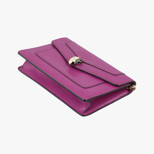 Pre-owned Bvlgari SERPENTI FOREVER Purple Leather shoulderbag | stylenewstar