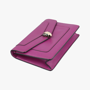 Pre-owned Bvlgari SERPENTI FOREVER Purple Leather shoulderbag | stylenewstar