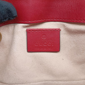 Pre-owned Gucci GG Marmont Red Leather 476433 shoulderbag | stylenewstar