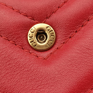 Pre-owned Gucci GG Marmont Red Leather 476433 shoulderbag | stylenewstar