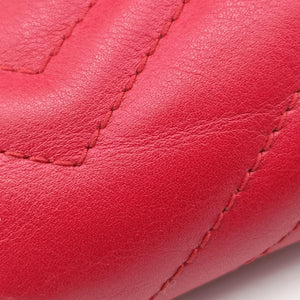 Pre-owned Gucci GG Marmont Red Leather 476433 shoulderbag | stylenewstar