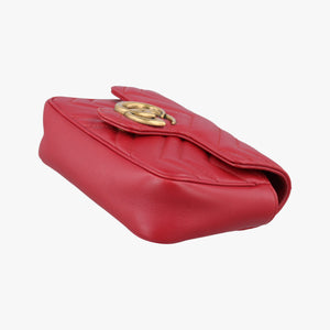 Pre-owned Gucci GG Marmont Red Leather 476433 shoulderbag | stylenewstar